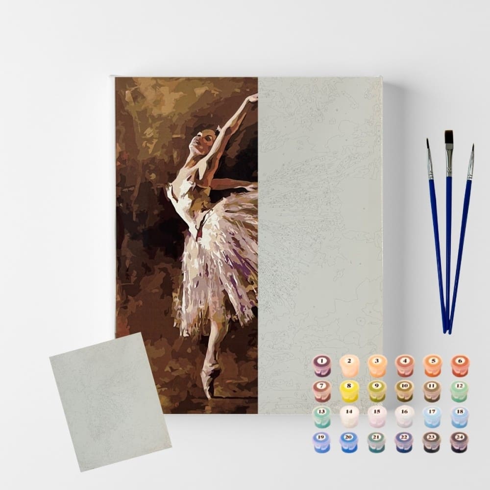 conjunto pintura numerada arte terapia 40x50cm bailarina